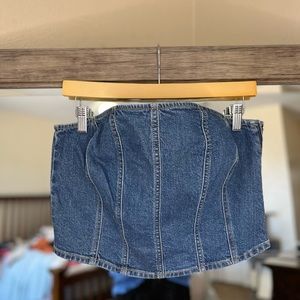 Target Denim Strapless Crop Top